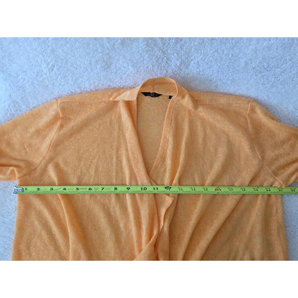 G By Giuliana Women's Sweater Yellow Orange Heathered Long Sleeve Open Front M - Picture 6 of 8